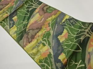 木々模様織出し名古屋帯